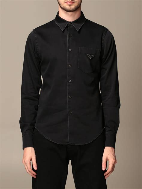 men black prada shirt|prada black shirt long sleeve.